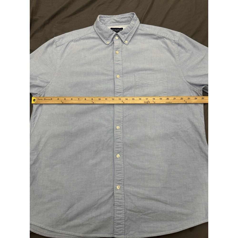 Charles Tyrwhitt Shirt Mens XL Blue Oxford Button Down Short Sleeve Classic Fit - Picture 3 of 14